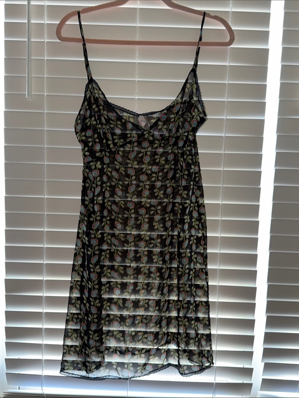 Sparkle & Fade Black Floral Sheer Slip Cami
